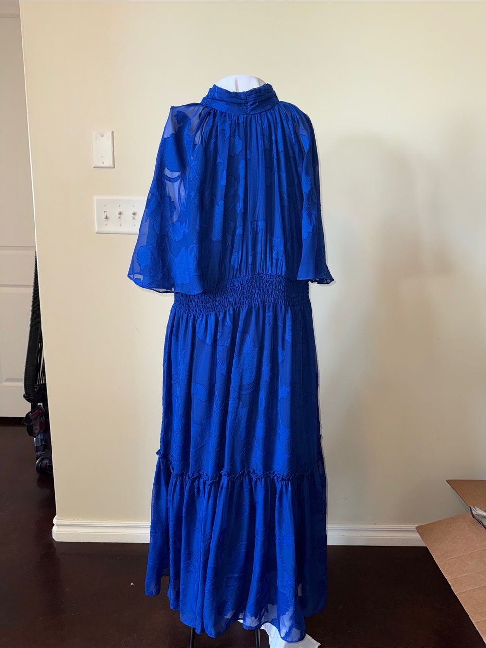 High neck blue dress - long.  C6